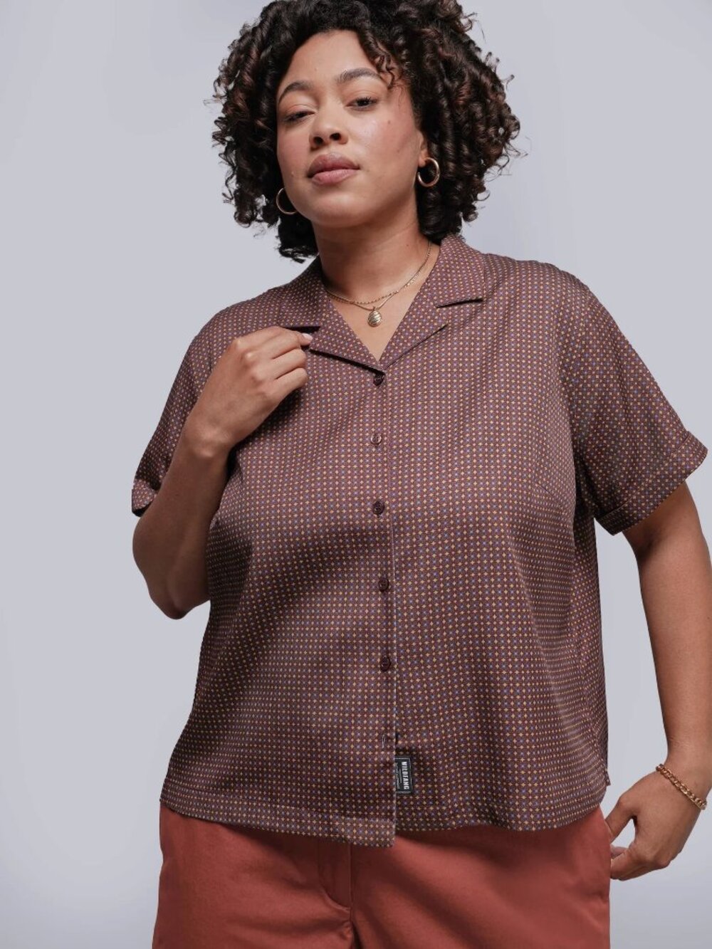 The Everyday Camp Button Up - Mosaic Dijon